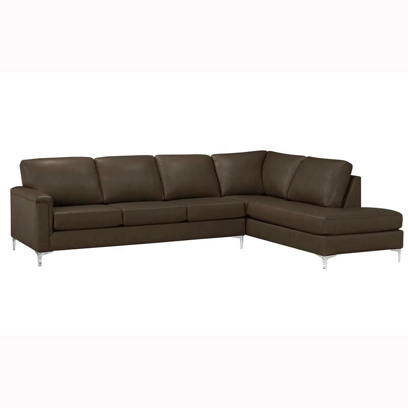 Malibu Ecksofa aus Narbenleder - 122,5 x 85 x 36,5 x 35