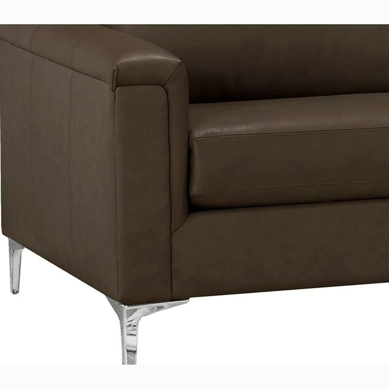 Malibu Ecksofa aus Narbenleder - 122,5 x 85 x 36,5 x 35