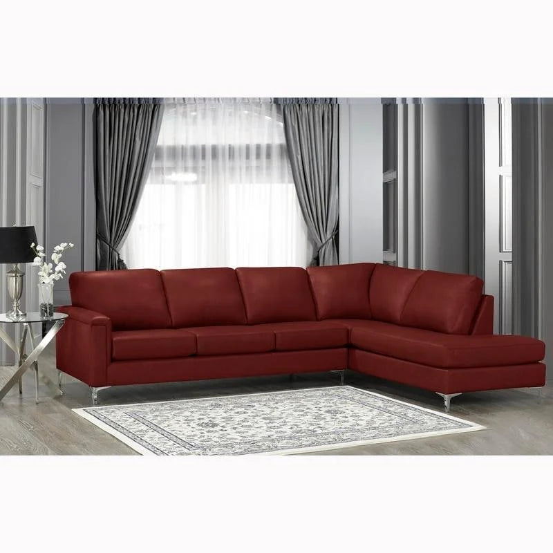 Malibu Ecksofa aus Narbenleder - 122,5 x 85 x 36,5 x 35