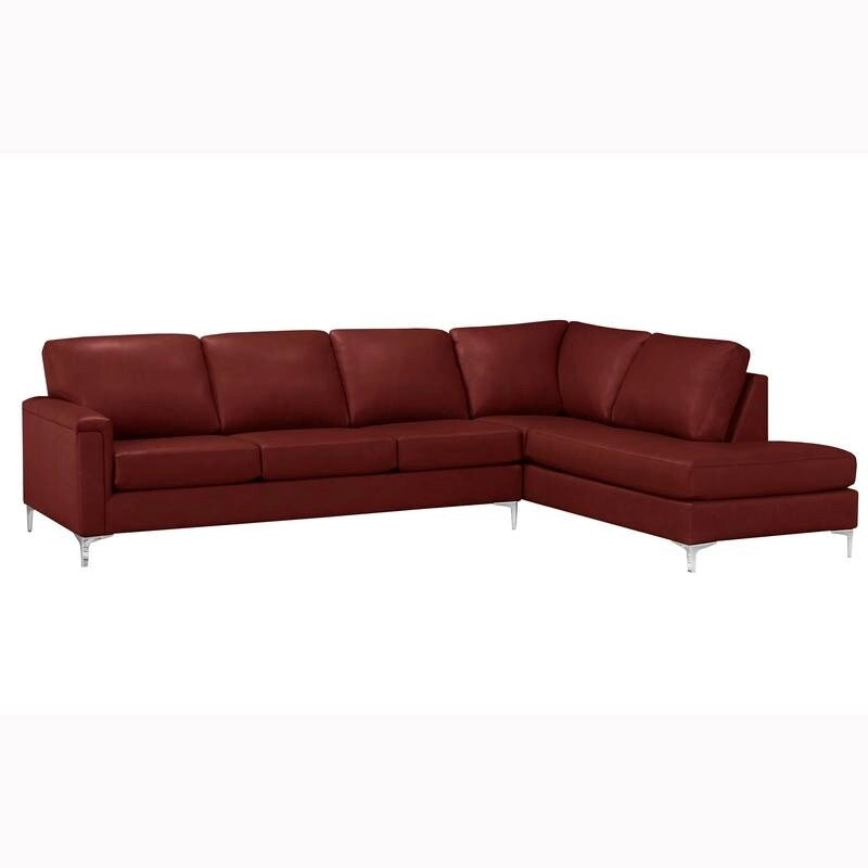 Malibu Ecksofa aus Narbenleder - 122,5 x 85 x 36,5 x 35