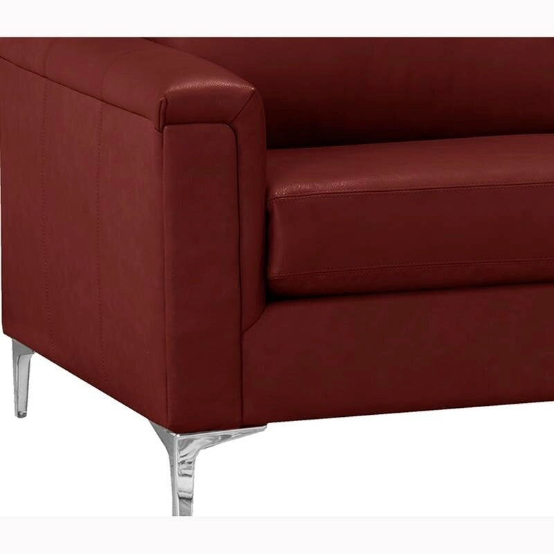 Malibu Ecksofa aus Narbenleder - 122,5 x 85 x 36,5 x 35