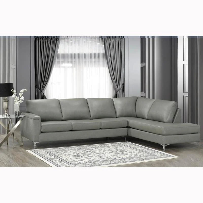 Malibu Ecksofa aus Narbenleder - 122,5 x 85 x 36,5 x 35