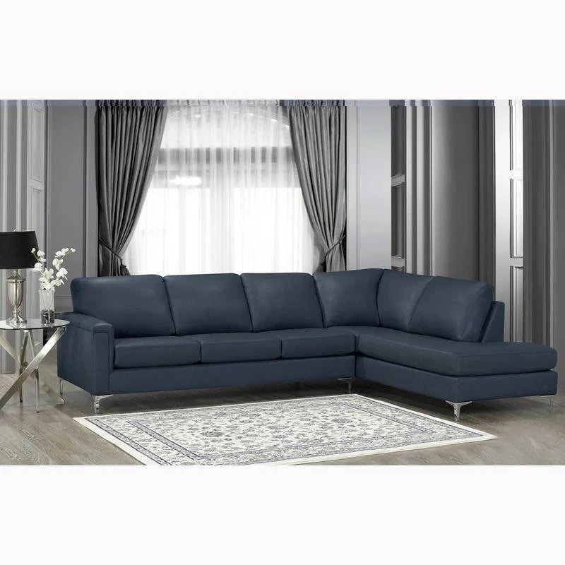 Malibu Ecksofa aus Narbenleder - 122,5 x 85 x 36,5 x 35
