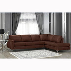 Malibu Ecksofa aus Narbenleder - 122,5 x 85 x 36,5 x 35