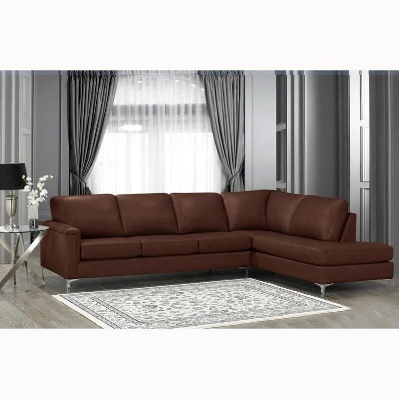 Malibu Ecksofa aus Narbenleder - 122,5 x 85 x 36,5 x 35