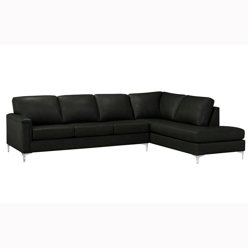 Malibu Ecksofa aus Narbenleder - 122,5 x 85 x 36,5 x 35