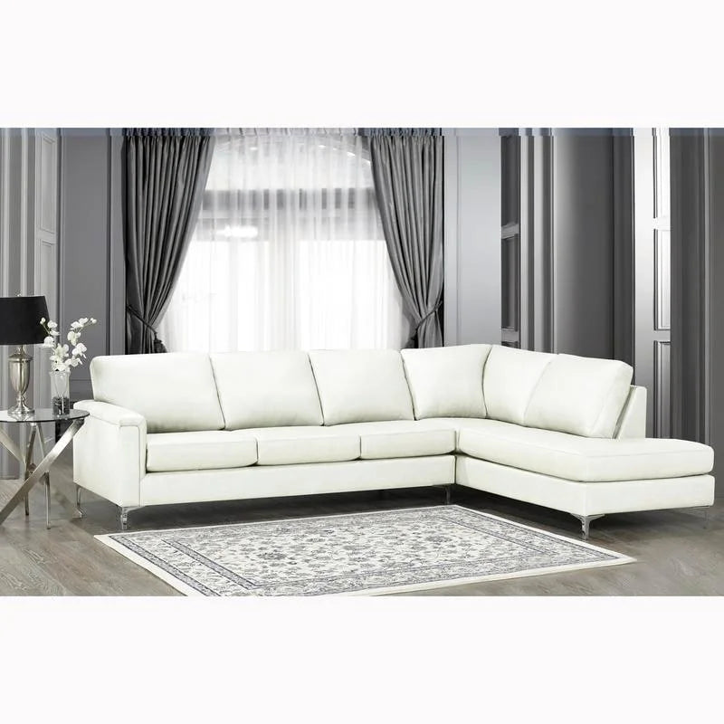 Malibu Ecksofa aus Narbenleder - 122,5 x 85 x 36,5 x 35