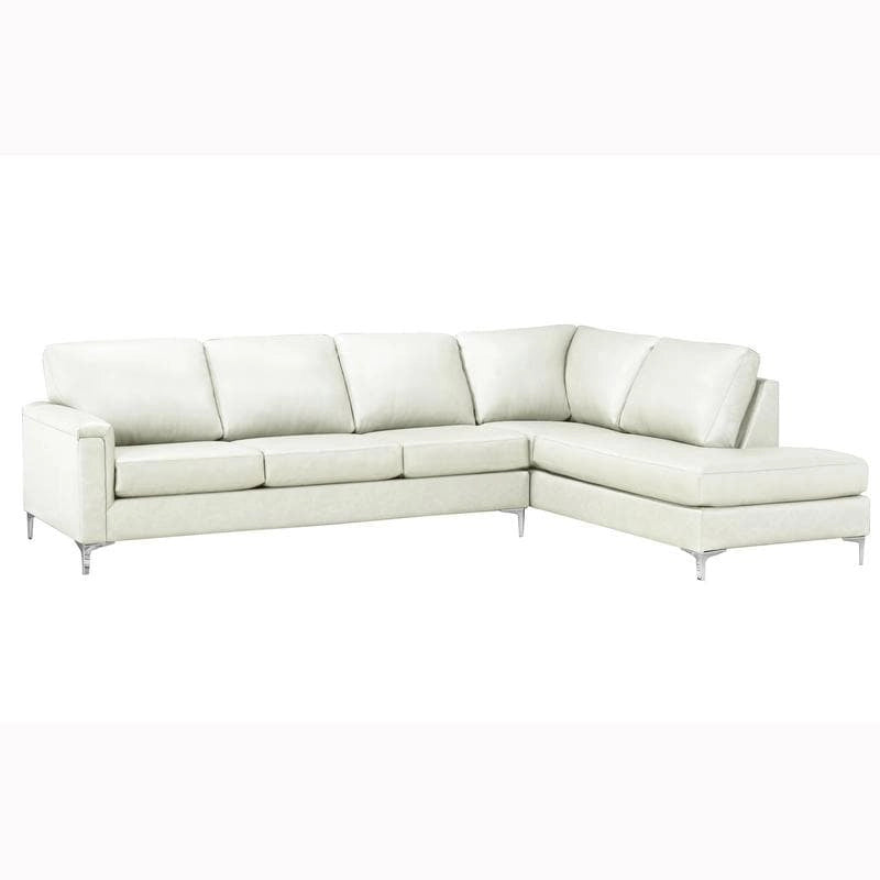 Malibu Ecksofa aus Narbenleder - 122,5 x 85 x 36,5 x 35