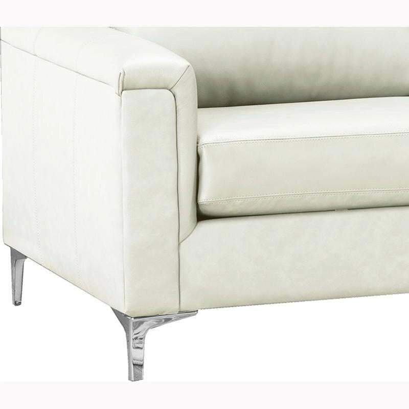Malibu Ecksofa aus Narbenleder - 122,5 x 85 x 36,5 x 35
