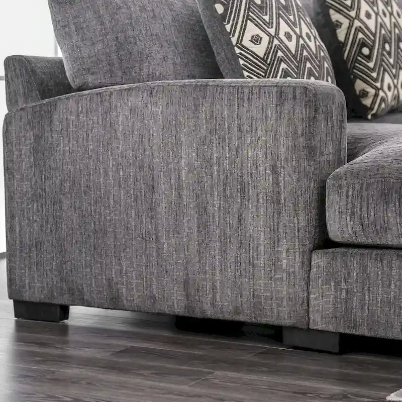 Kintra Zeitgenössisches Chenille-gepolstertes großes L-förmiges Ecksofa von Furniture of America