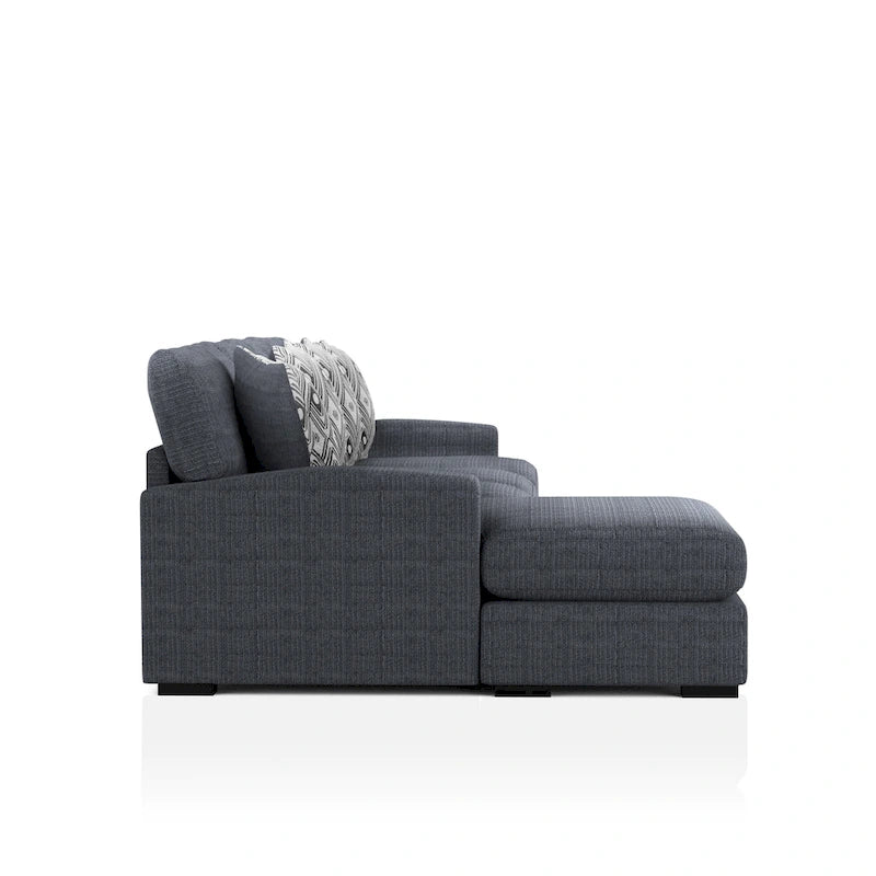 Kintra Zeitgenössisches Chenille-gepolstertes großes L-förmiges Ecksofa von Furniture of America