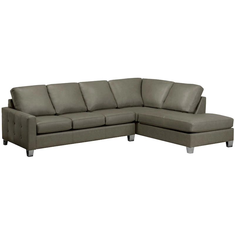 Dean Ecksofa aus italienischem Echtleder, getuftet – 107 x 85 x 35 x 34