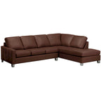 Dean Ecksofa aus italienischem Echtleder, getuftet – 107 x 85 x 35 x 34