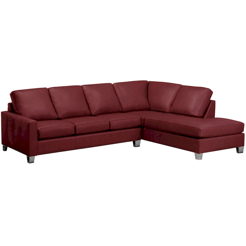 Dean Ecksofa aus italienischem Echtleder, getuftet – 107 x 85 x 35 x 34