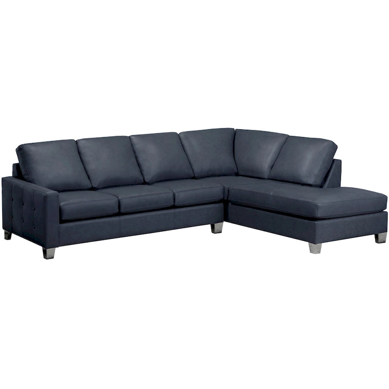 Dean Ecksofa aus italienischem Echtleder, getuftet – 107 x 85 x 35 x 34