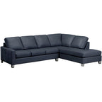 Dean Ecksofa aus italienischem Echtleder, getuftet – 107 x 85 x 35 x 34