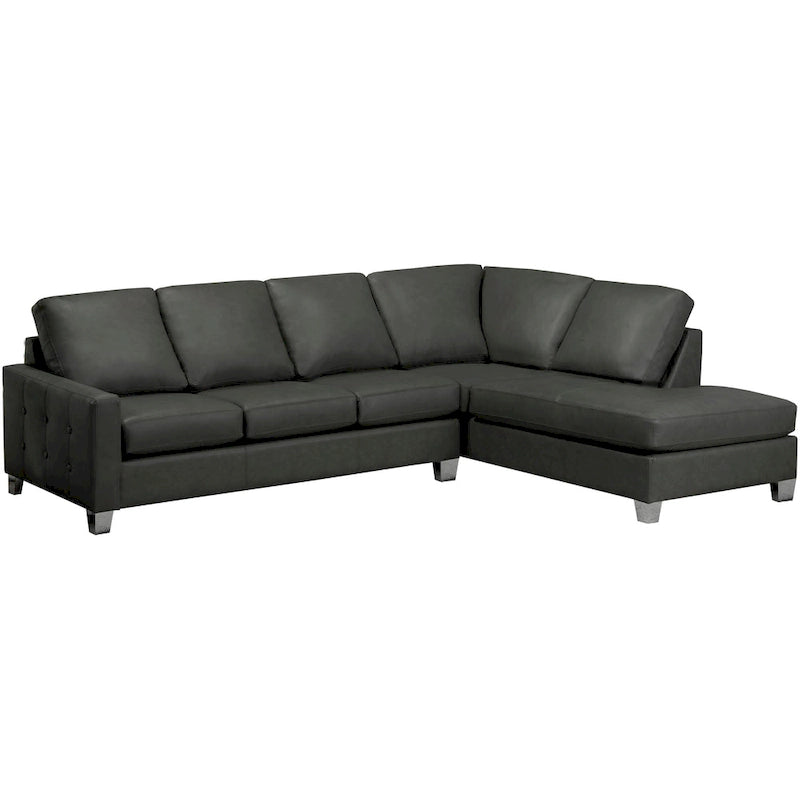 Dean Ecksofa aus italienischem Echtleder, getuftet – 107 x 85 x 35 x 34