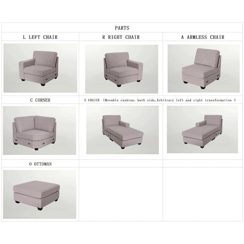 Flexibles Kombinationsmodul umwandelbares Ecksofa