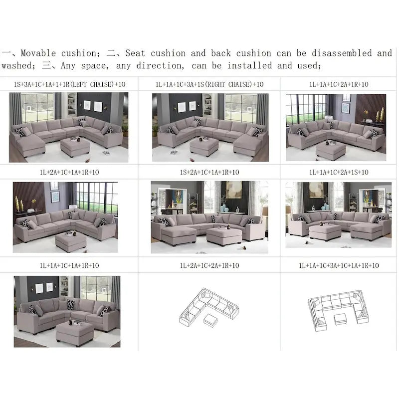 Flexibles Kombinationsmodul umwandelbares Ecksofa
