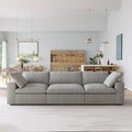 Modernes Leinen Ecksofa Commix, daunengefüllt, überdimensioniert, gepolsterte Sofas für das Wohnzimmer