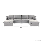 Modernes Leinen Ecksofa Commix, daunengefüllt, überdimensioniert, gepolsterte Sofas für das Wohnzimmer