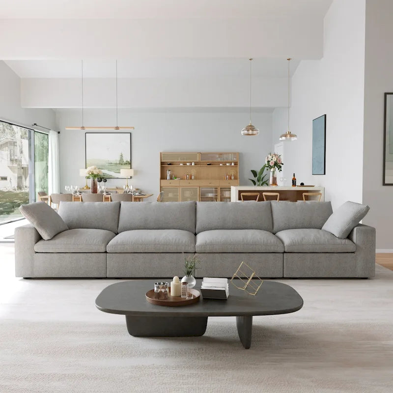 Modernes Leinen Ecksofa Commix, daunengefüllt, überdimensioniert, gepolsterte Sofas für das Wohnzimmer