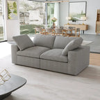 Modernes Leinen Ecksofa Commix, daunengefüllt, überdimensioniert, gepolsterte Sofas für das Wohnzimmer