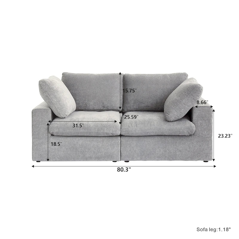 Modernes Leinen Ecksofa Commix, daunengefüllt, überdimensioniert, gepolsterte Sofas für das Wohnzimmer