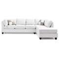Malone 111 Zoll Kunstleder 4-Sitzer Ecksofa mit 2 Zierkissen – 111L x 78B x 34H