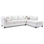 Malone 111 Zoll Kunstleder 4-Sitzer Ecksofa mit 2 Zierkissen – 111L x 78B x 34H