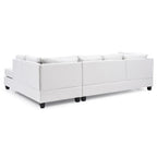 Malone 111 Zoll Kunstleder 4-Sitzer Ecksofa mit 2 Zierkissen – 111L x 78B x 34H