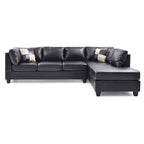 Malone 111 Zoll Kunstleder 4-Sitzer Ecksofa mit 2 Zierkissen – 111L x 78B x 34H