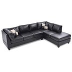 Malone 111 Zoll Kunstleder 4-Sitzer Ecksofa mit 2 Zierkissen – 111L x 78B x 34H