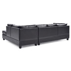 Malone 111 Zoll Kunstleder 4-Sitzer Ecksofa mit 2 Zierkissen – 111L x 78B x 34H