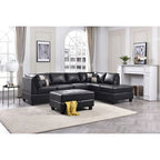 Malone 111 Zoll Kunstleder 4-Sitzer Ecksofa mit 2 Zierkissen – 111L x 78B x 34H