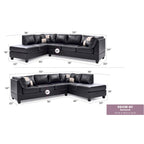 Malone 111 Zoll Kunstleder 4-Sitzer Ecksofa mit 2 Zierkissen – 111L x 78B x 34H