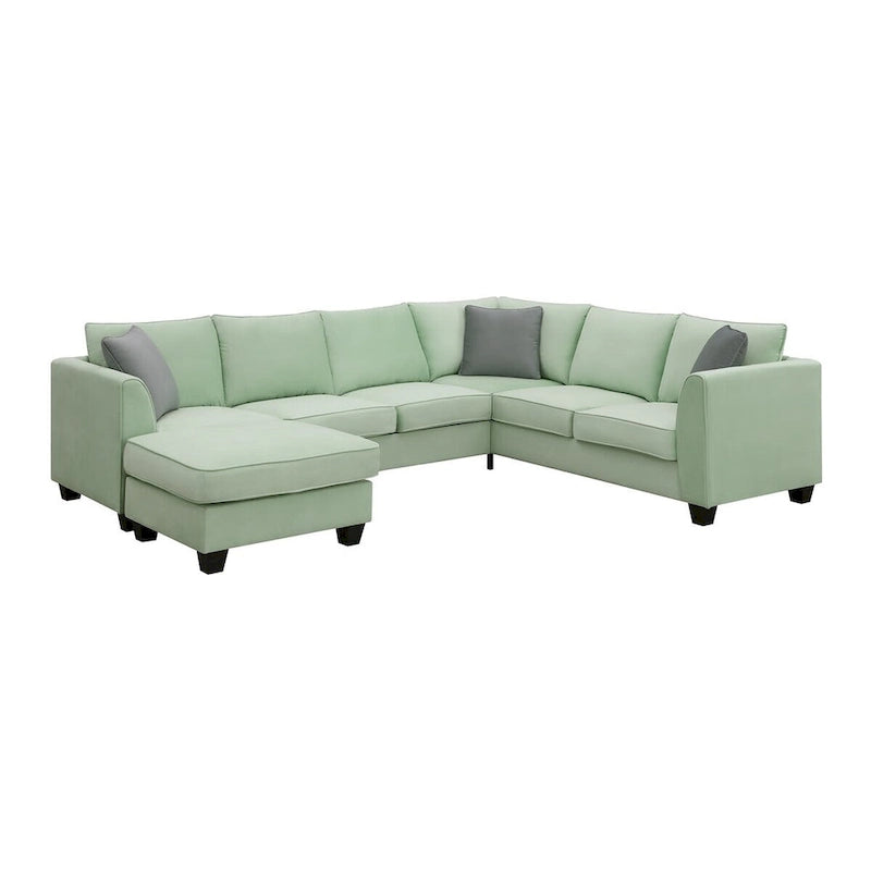 Merax 112*87 Ecksofas Wohnzimmergarnituren 7-Sitzer Modulares Sektionssofa