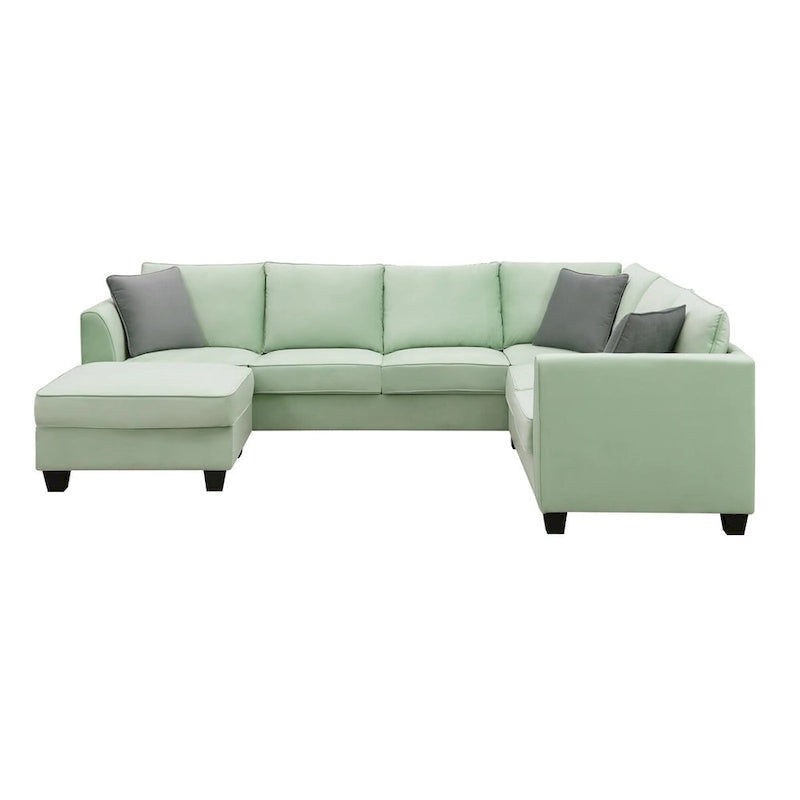 Merax 112*87 Ecksofas Wohnzimmergarnituren 7-Sitzer Modulares Sektionssofa