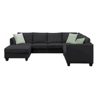 Merax 112*87 Ecksofas Wohnzimmergarnituren 7-Sitzer Modulares Sektionssofa