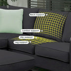 Merax 112*87 Ecksofas Wohnzimmergarnituren 7-Sitzer Modulares Sektionssofa