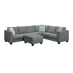 Merax 112*87 Ecksofas Wohnzimmergarnituren 7-Sitzer Modulares Sektionssofa