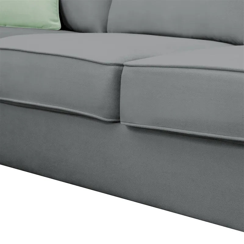 Merax 112*87 Ecksofas Wohnzimmergarnituren 7-Sitzer Modulares Sektionssofa