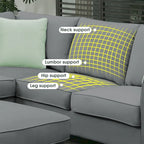 Merax 112*87 Ecksofas Wohnzimmergarnituren 7-Sitzer Modulares Sektionssofa