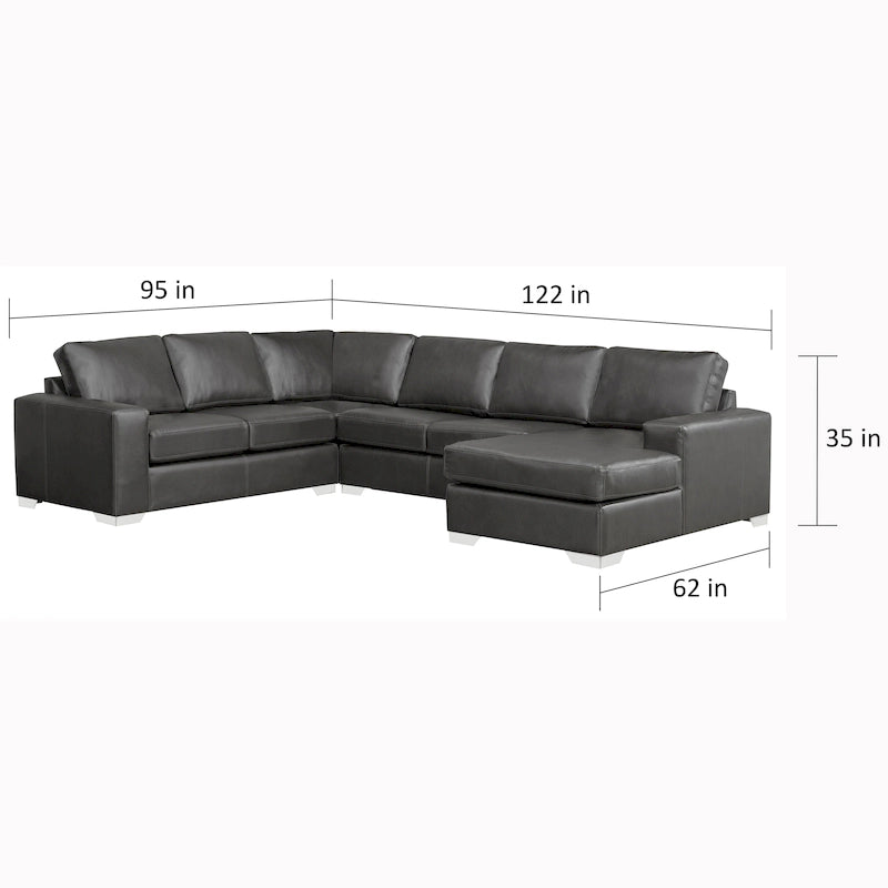 Mitchell modernes Premium Sofa mit italienischem Echtlederbezug