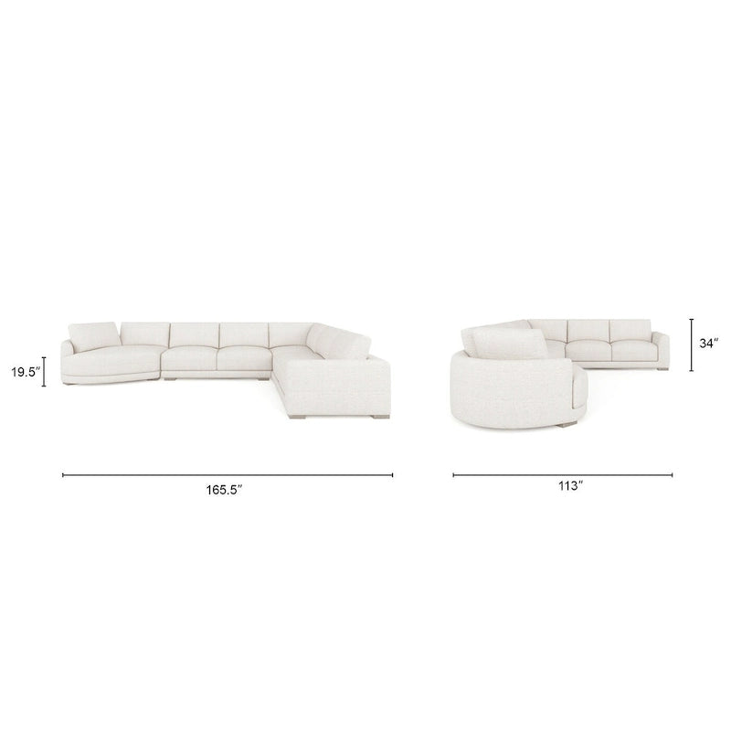 Laguna 165,5 L-förmiges modulares Sofa mit Récamiere