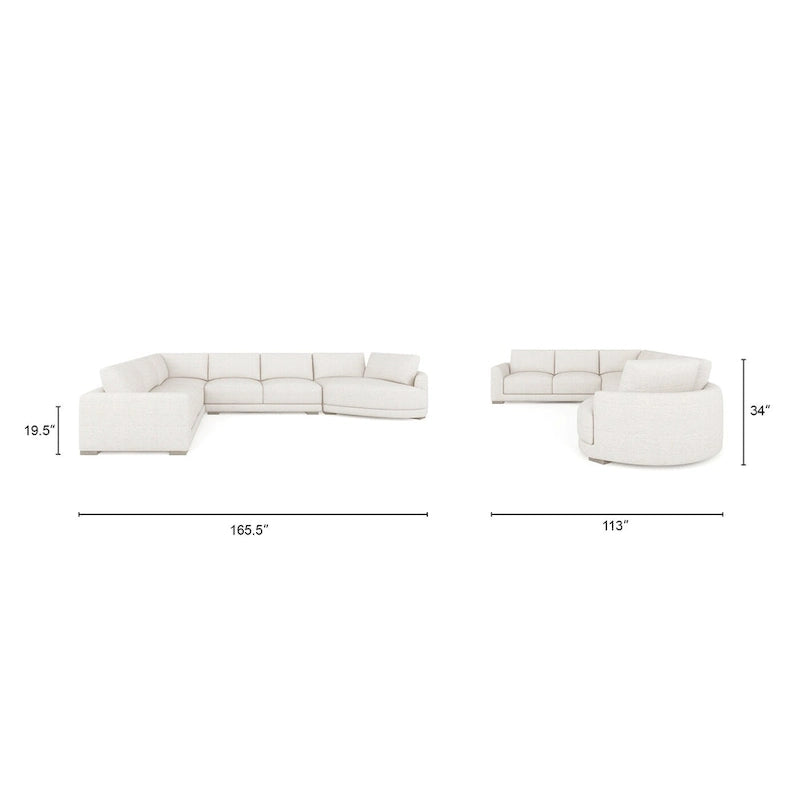 Laguna 165,5 L-förmiges modulares Sofa mit Récamiere