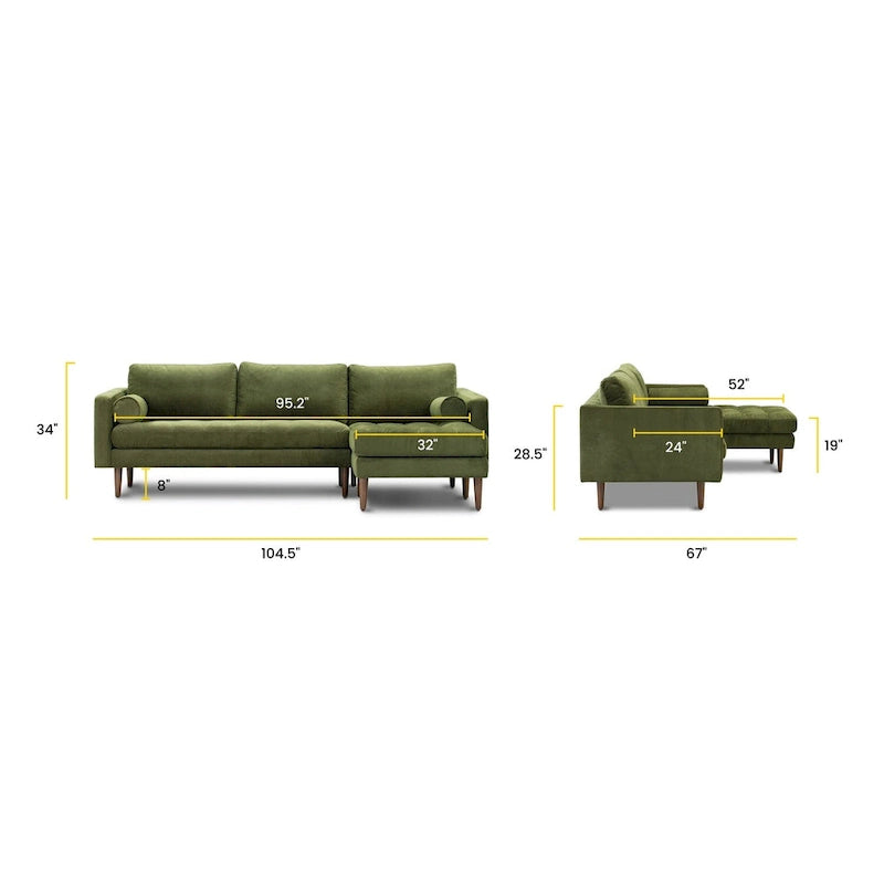 Poly & Bark Napa 104,5 Stoffsofa mit rechter Ottomane