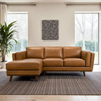 Ferris Wohnzimmer Ecksofa aus Echtleder in Cognac-Braun