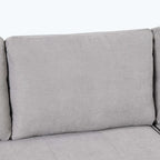Modernes L-förmiges 3-Sitzer Schlafsofa, mit Stauraum-Recamiere und 2 Hockern