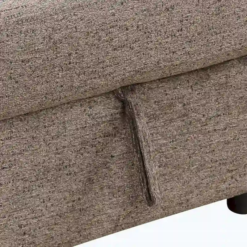 Modernes L-förmiges 3-Sitzer Schlafsofa, mit Stauraum-Recamiere und 2 Hockern